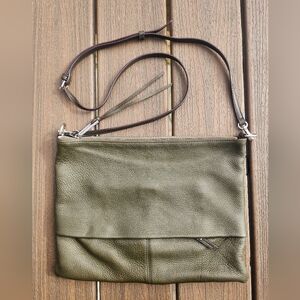 Sanctuary Olive Green Leather Crossbody Bag